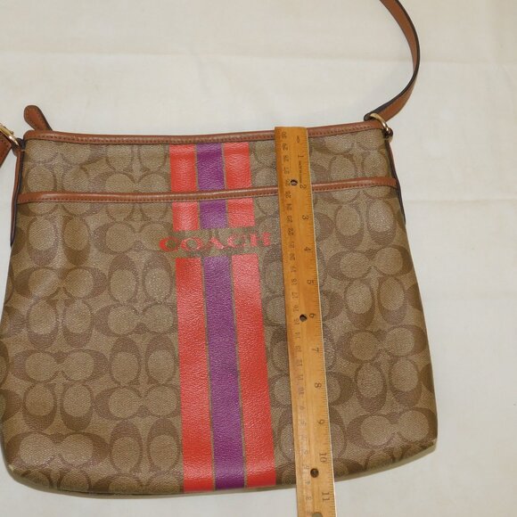 Coach Varsity Stripe Leather Crossbody Bag - Picture 11 of 15